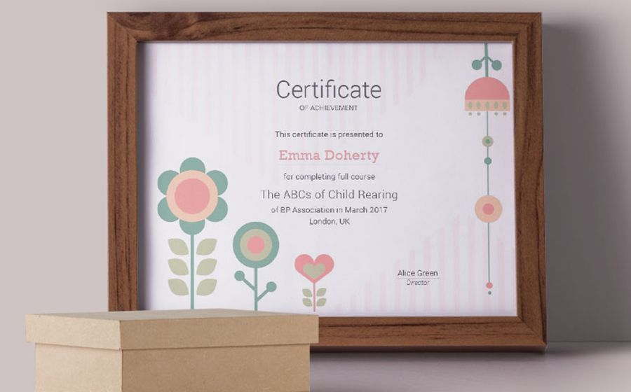 Plantilla de certificado para niños