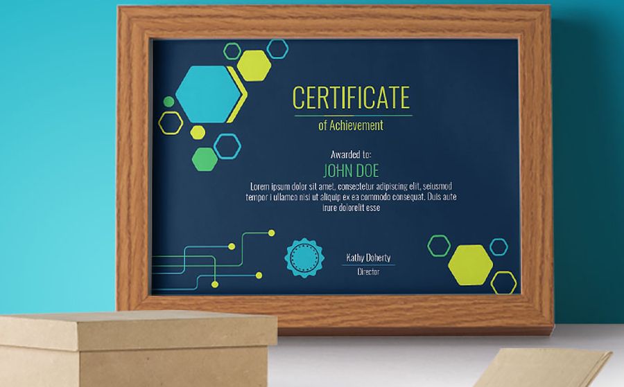 Plantilla de certificado en 2 colores