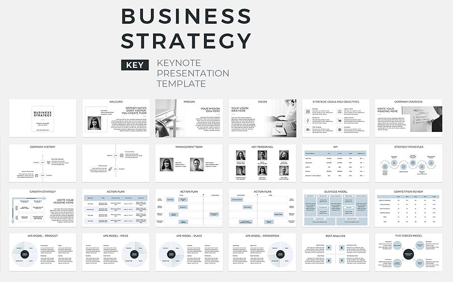 Plantilla Keynote para Presentación de Estrategia de Negocios