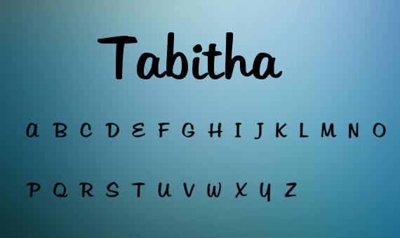 Tabitha handwriting font