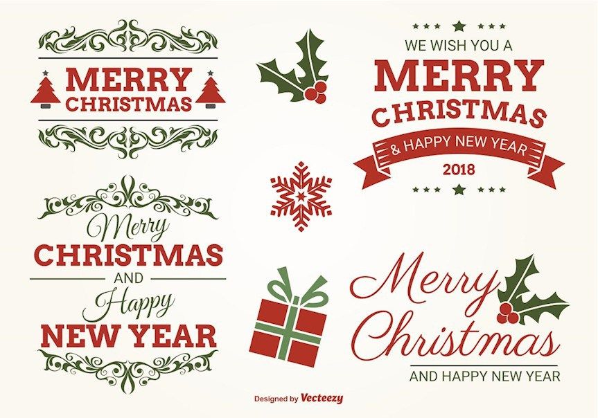 typographic-christmas-label-set