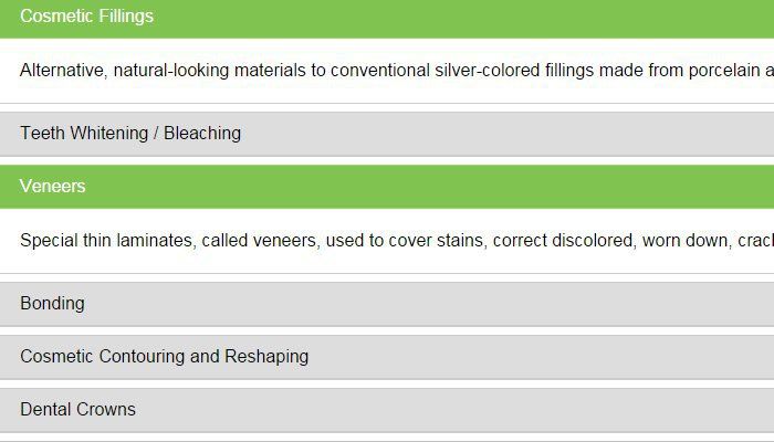 dope accordion menu green ui