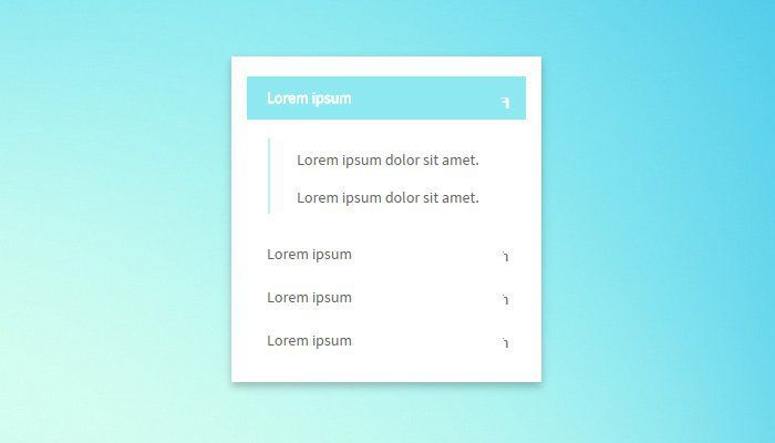 multi colored shiny sleek accordion menu ui