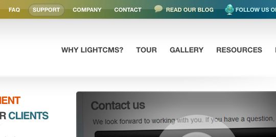 website navigation
