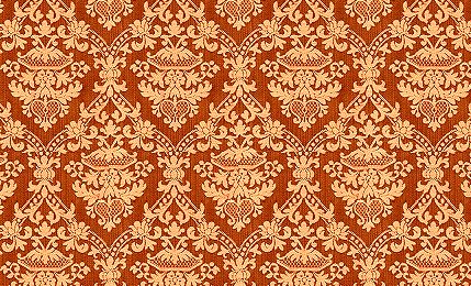 Orange Damask Wallpaper