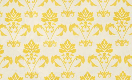 Orange Gold Damask