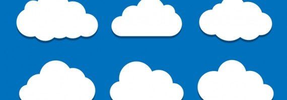 White clouds on blue sky