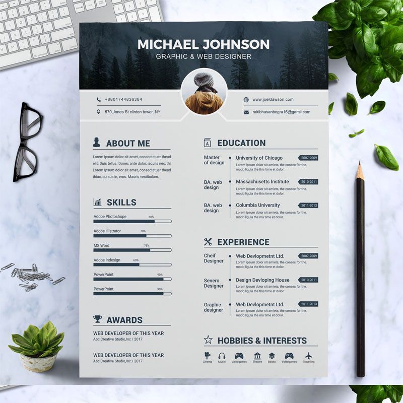 Plantilla de CV para Sitio de Gráficos